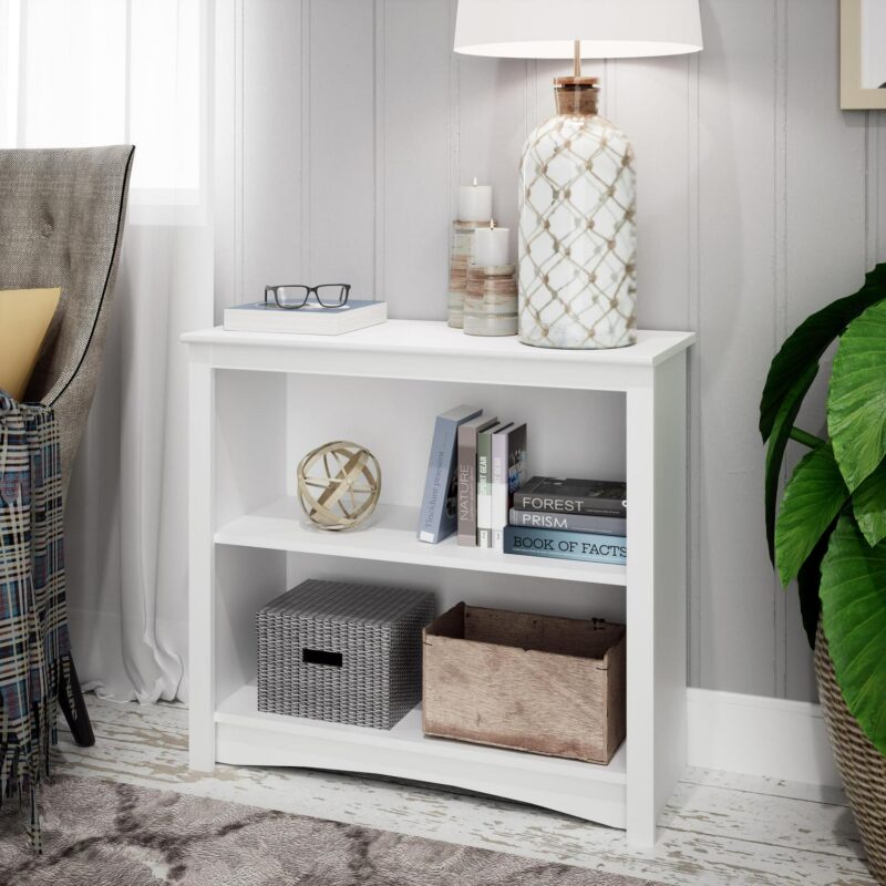 Prepac Home Office 2-Shelf Standard Bookcase with Durable Laminate Finish, White - Image 11