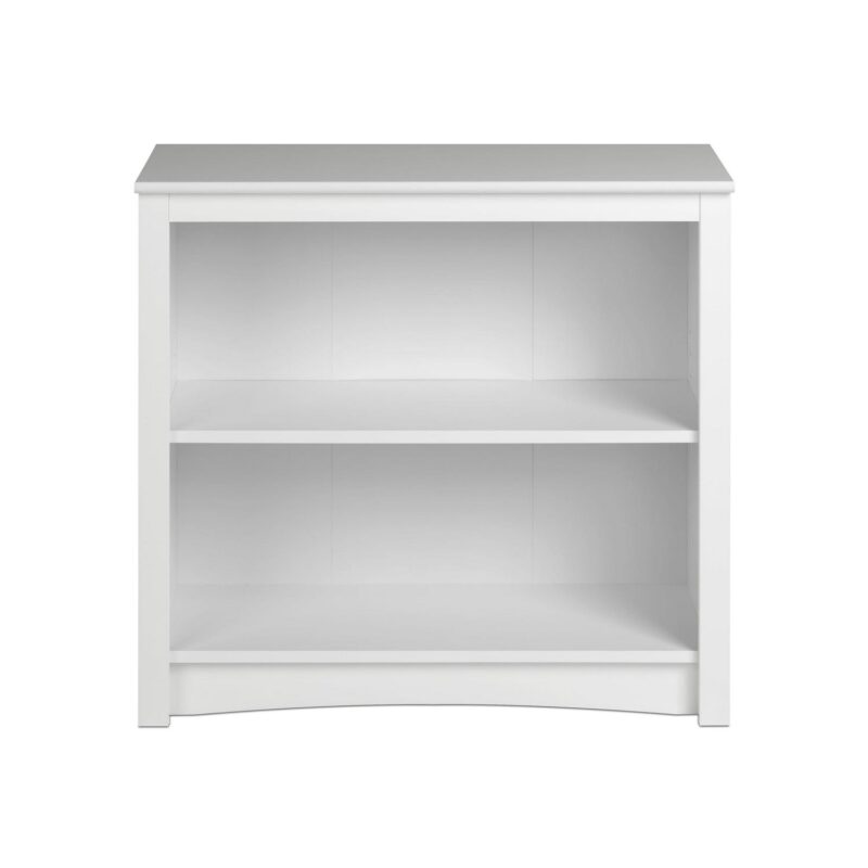 Prepac Home Office 2-Shelf Standard Bookcase with Durable Laminate Finish, White