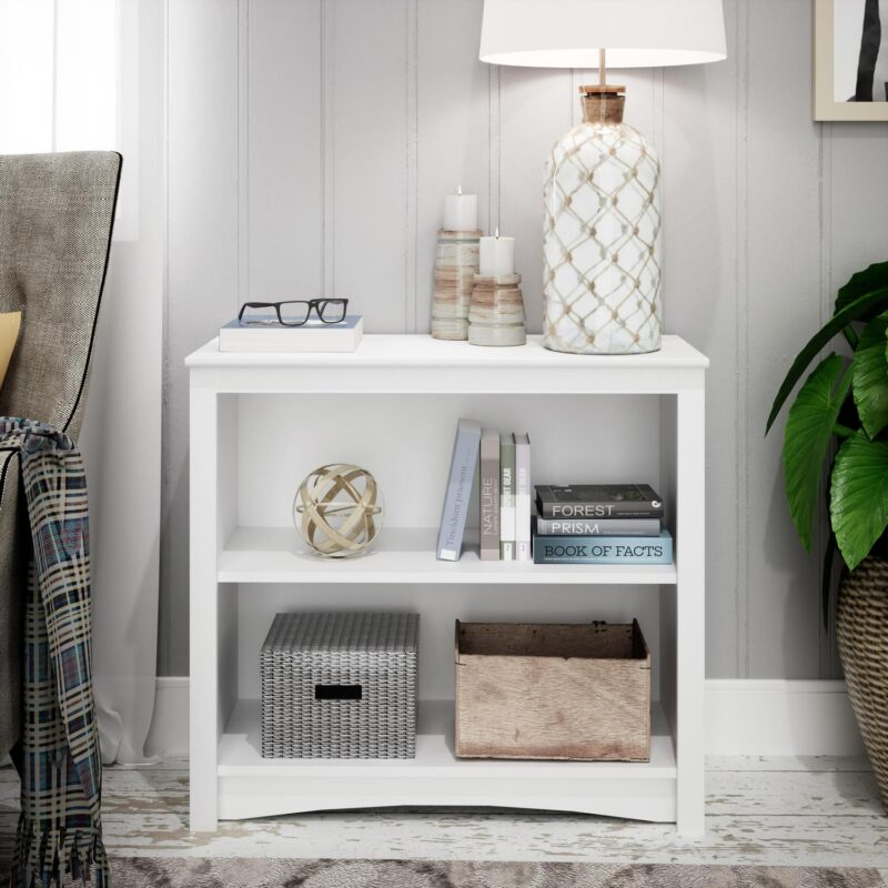 Prepac Home Office 2-Shelf Standard Bookcase with Durable Laminate Finish, White - Image 13