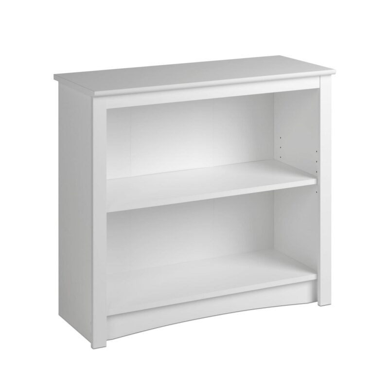 Prepac Home Office 2-Shelf Standard Bookcase with Durable Laminate Finish, White - Image 2