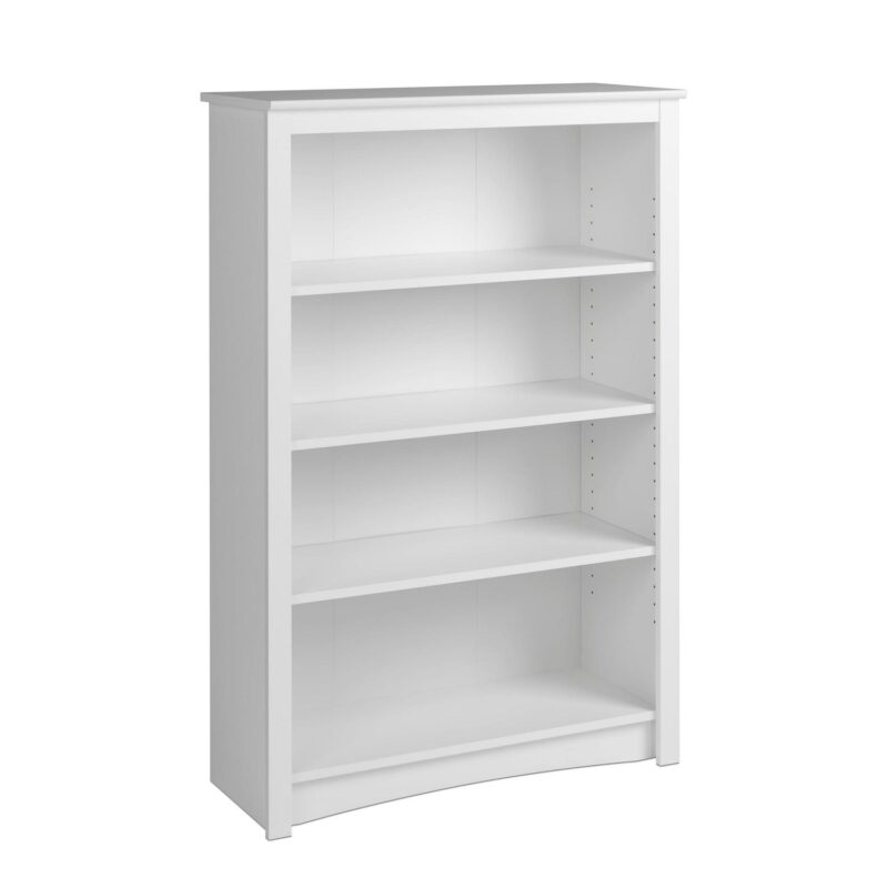 Prepac Home Office 4-Shelf Standard Bookcase with Laminate Finish, White - Image 2