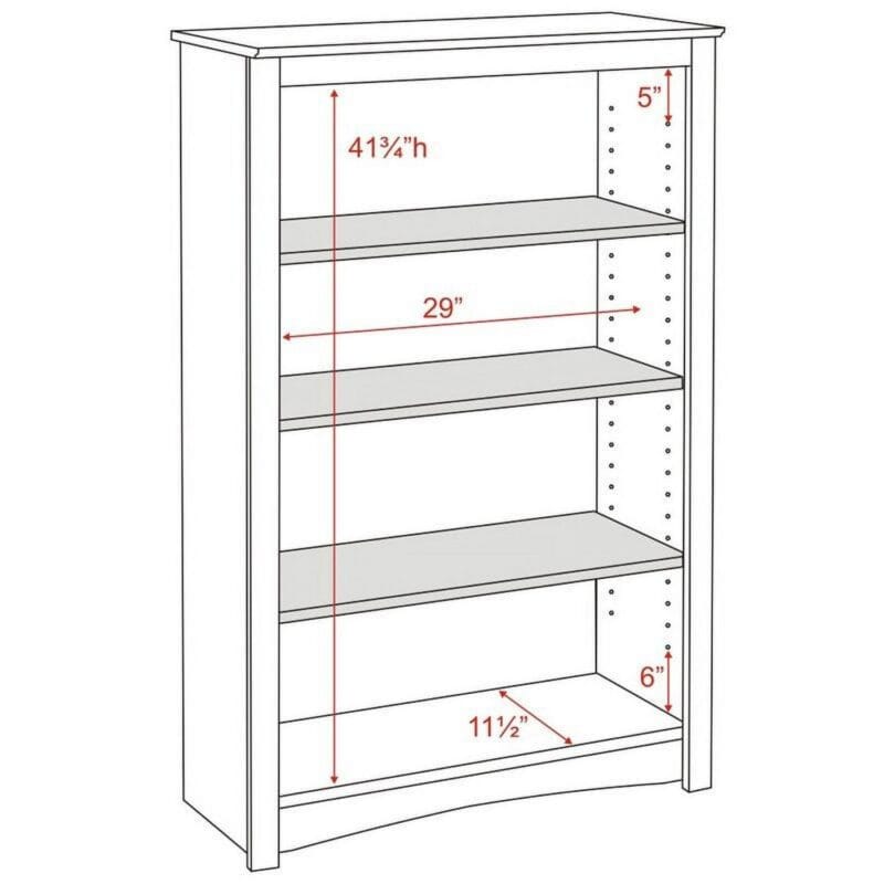 Prepac Home Office Espresso Laminate 4-Shelf Bookcase - Image 5