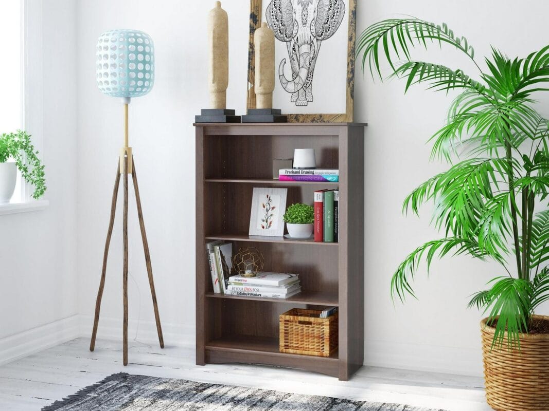 Prepac Home Office Espresso Laminate 4-Shelf Bookcase - Image 3