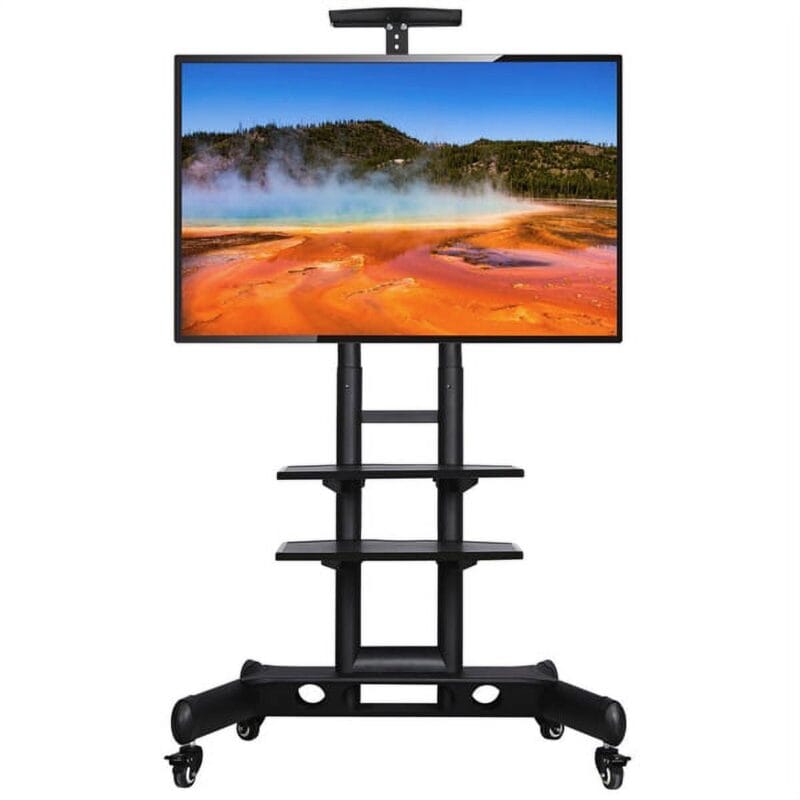 Renwick Adjustable TV Stand with Stroage for 32 to 75 , Black - Image 2