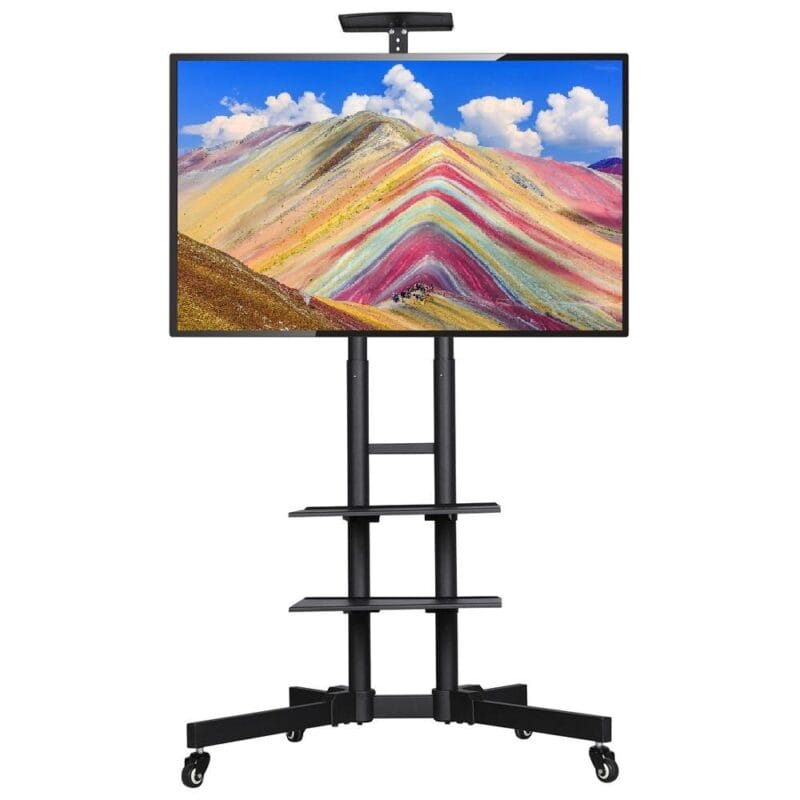 Renwick Adjustable TV Stand with Stroage for 32 to 75 , Black - Image 9