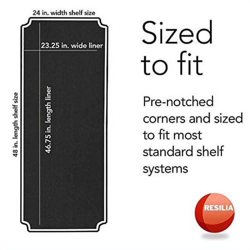 Resilia Wire Rack Shelf Liners - 4 Pack, 24  x 48 , Black Vinyl - Image 6