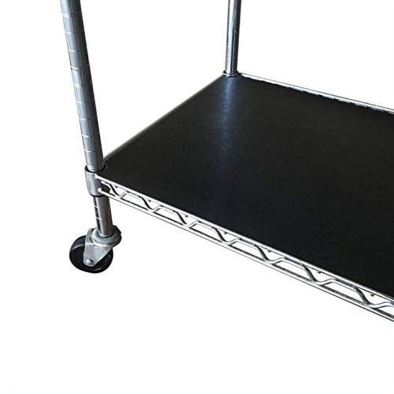Resilia Wire Rack Shelf Liners - 4 Pack, 24  x 48 , Black Vinyl