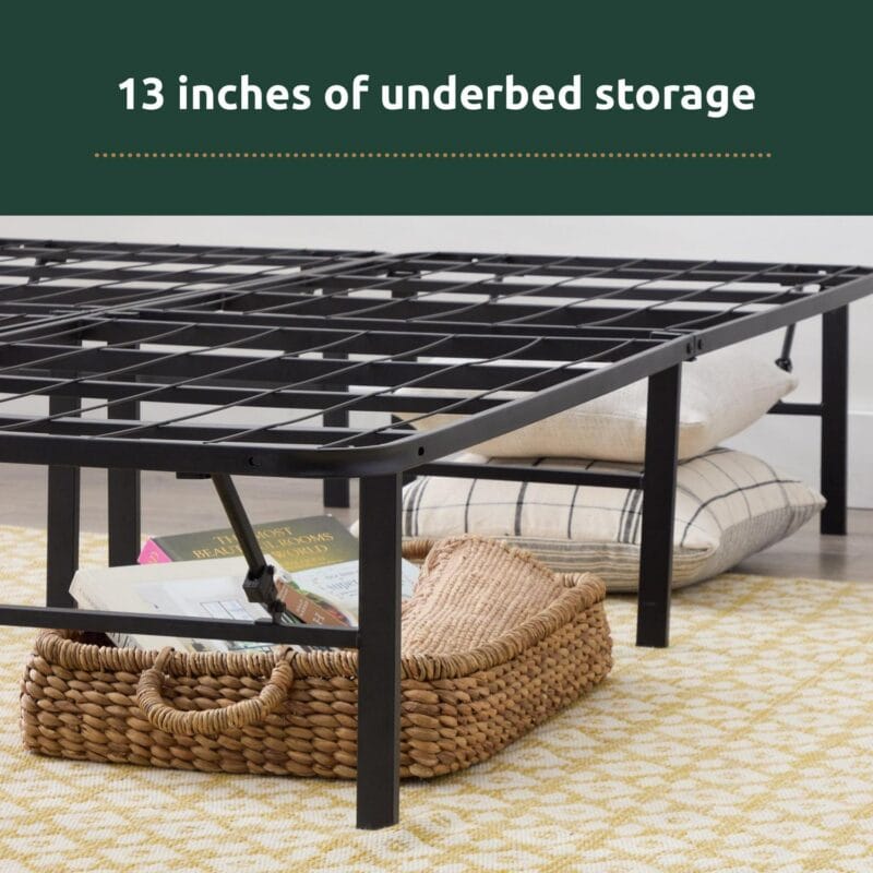 Rest Haven 14  Black Steel Platform Bed Frame, Queen - Image 7