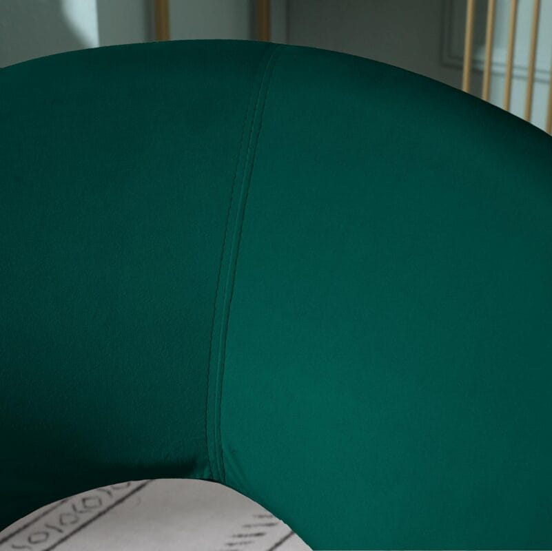 Roundhill Furniture Slatina Silky Velvet Upholstered Accent Chair with Gold Tone Finished Base, Green - Image 6