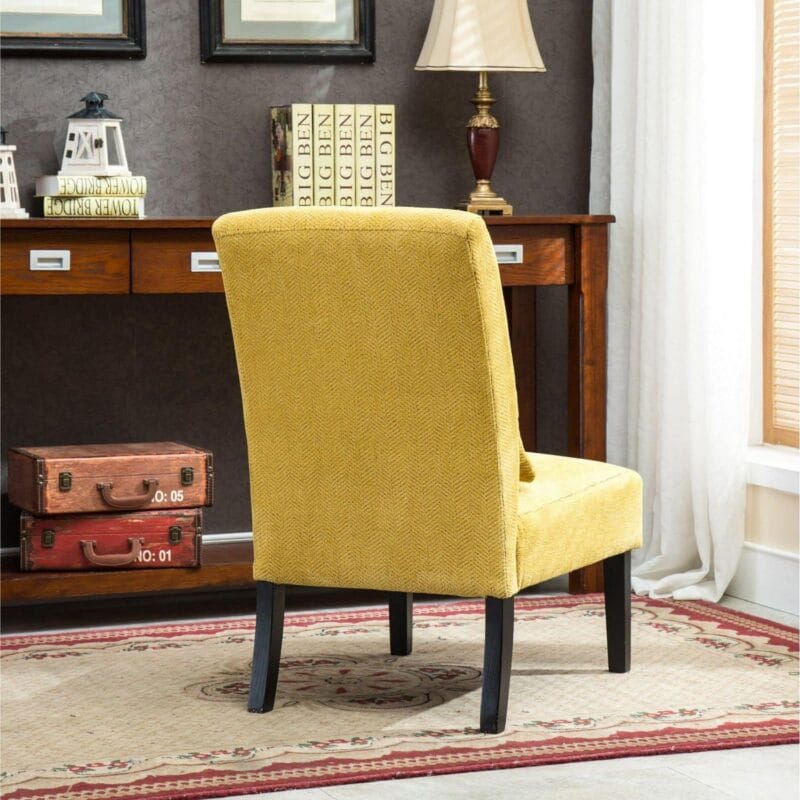 Roundhill Pisano Fabric Armless Contemporary Accent Chair with Kidney Pillow, Multiple Colors Available - Image 10