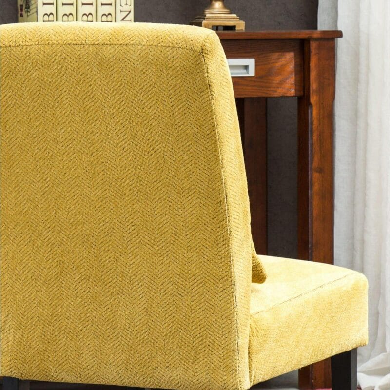 Roundhill Pisano Fabric Armless Contemporary Accent Chair with Kidney Pillow, Multiple Colors Available - Image 5