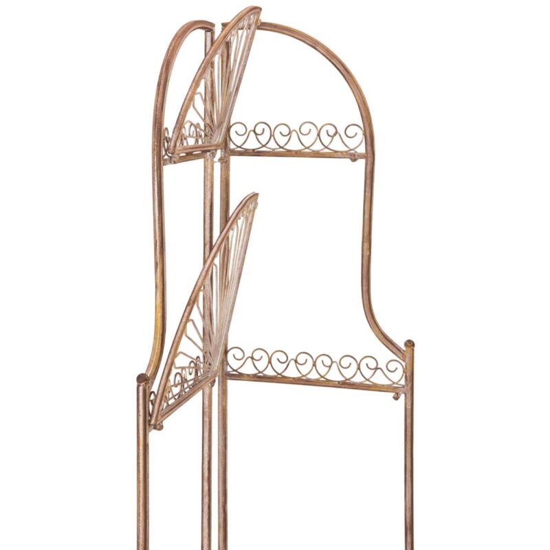SAFAVIEH Abarrane Outdoor Wrought Iron 4 Tier Corner Shelf, Rust - Image 5