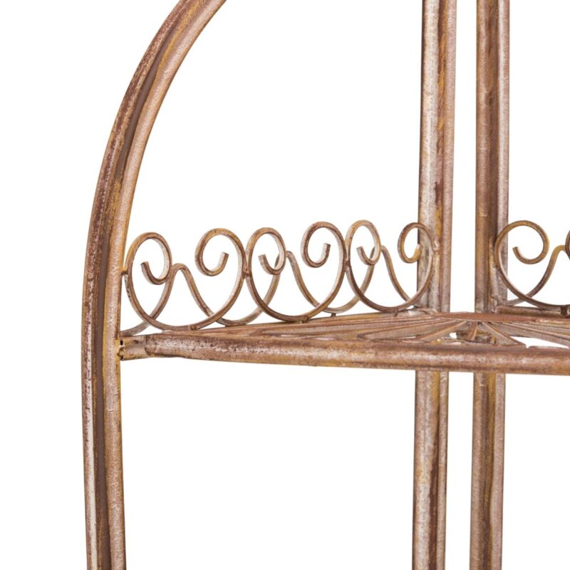 SAFAVIEH Abarrane Outdoor Wrought Iron 4 Tier Corner Shelf, Rust - Image 6