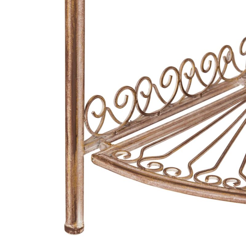 SAFAVIEH Abarrane Outdoor Wrought Iron 4 Tier Corner Shelf, Rust - Image 7