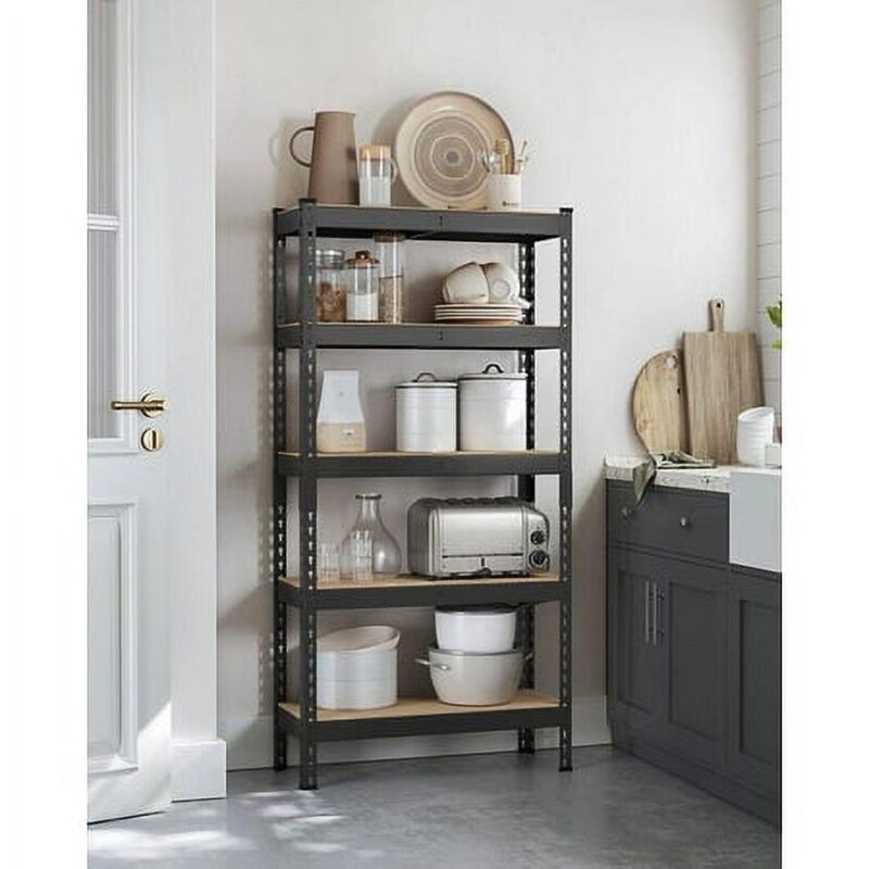 SONGMICS 5-Tier Storage Shelves Garage Storage Boltless Assembly Adjustable Shelving Units 11.8 x 29.5 x 59.1 Inches Load 1929 lb Each Shed Warehouse Basement, Black - Image 7