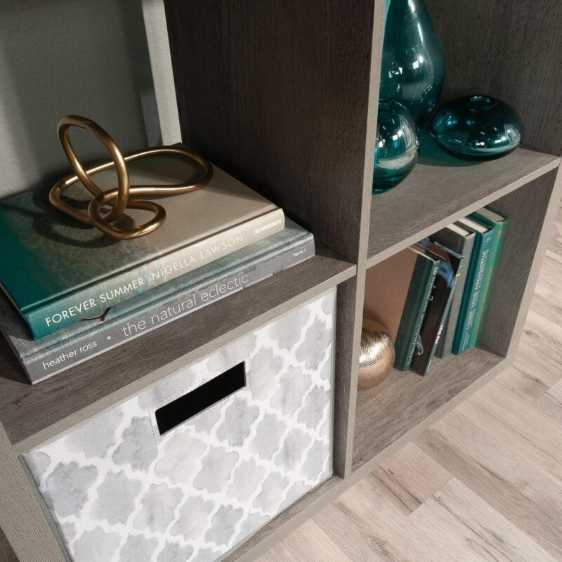 Sauder 4-Cube Organizer Storage Bookcase Mystic Oak, Mystic Oak Finish - Image 5