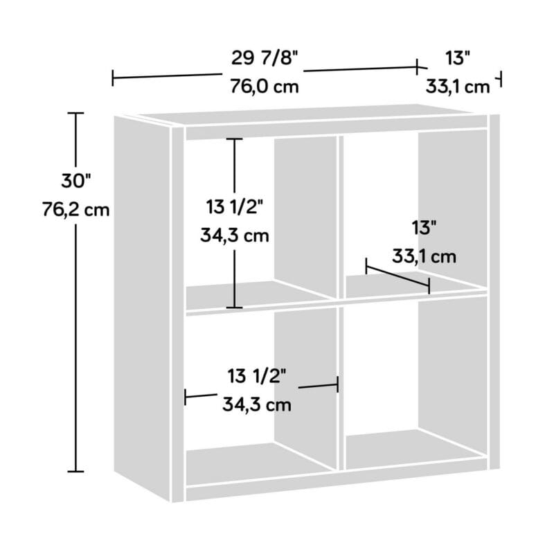 Sauder 4-Cube Organizer Storage Bookcase Mystic Oak, Mystic Oak Finish - Image 8