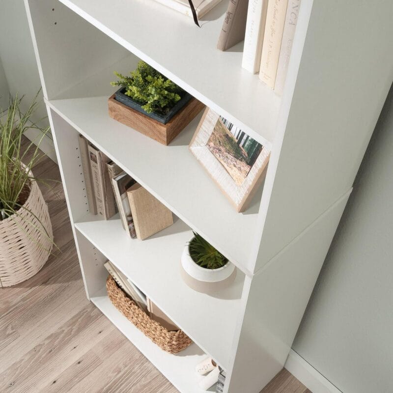 Sauder Beginnings 5-Shelf Bookcase, Soft White Finish - Image 6