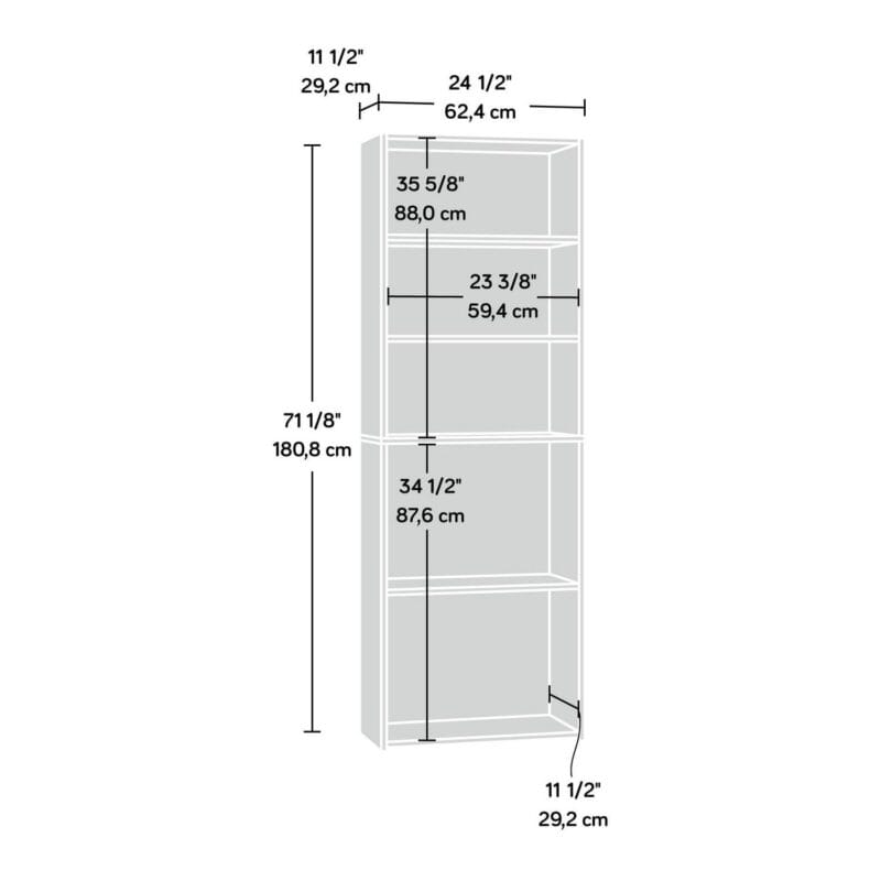 Sauder Beginnings 5-Shelf Bookcase, Soft White Finish - Image 8