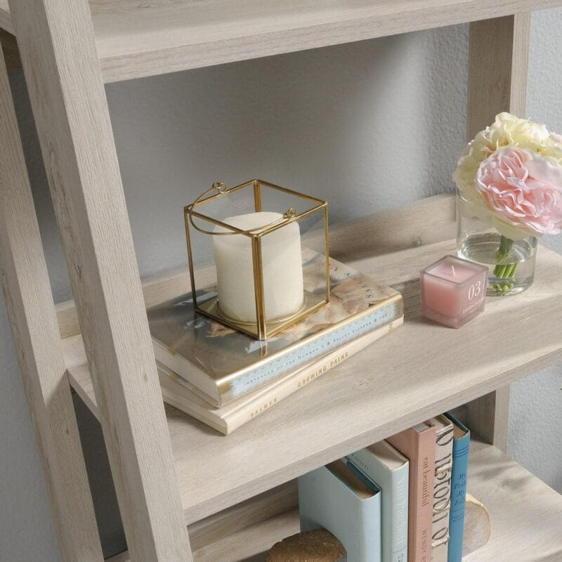 Sauder Trestle 5-Shelf Bookcase, Chalked Chestnut Finish - Image 5