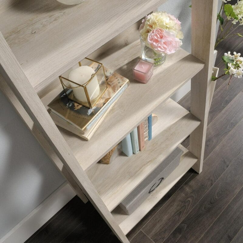 Sauder Trestle 5-Shelf Bookcase, Chalked Chestnut Finish - Image 4
