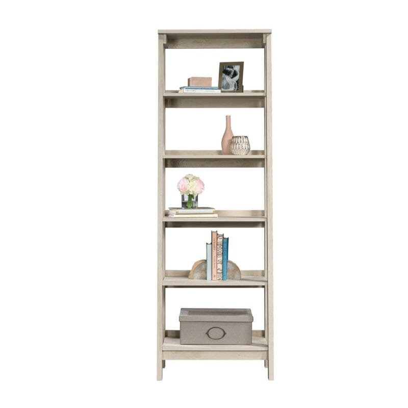 Sauder Trestle 5-Shelf Bookcase, Chalked Chestnut Finish - Image 7