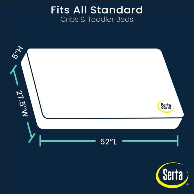 Serta SleepTrue Sparkling Sky Breathable Baby Bed Crib Mattress and Toddler Mattress with Removable/Machine Washable Cover - GREENGUARD Gold a Waterproof - Sustainably Sourced Core Fiber Core, Blue - Image 9