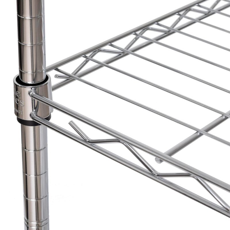 Seville Classics 5-Tier Steel Wire Shelving with Wheels, 30  W x 14  D x 60  H, Chrome - Image 3