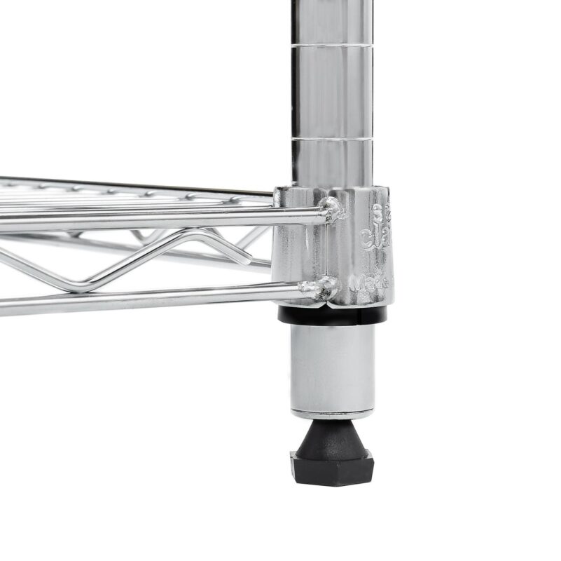 Seville Classics 5-Tier Steel Wire Shelving with Wheels, 30  W x 14  D x 60  H, Chrome - Image 5