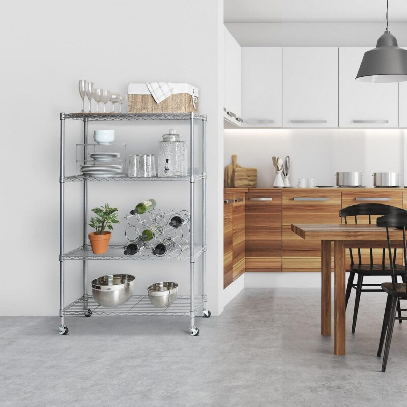 Seville Classics Solid Steel Wire Shelving Storage Unit Adjustable Shelves Organizer Rack, for Home, Kitchen, Office, Garage, Bedroom, Closet, Silver, 4-Tier, 36  W x 14  D - Image 2