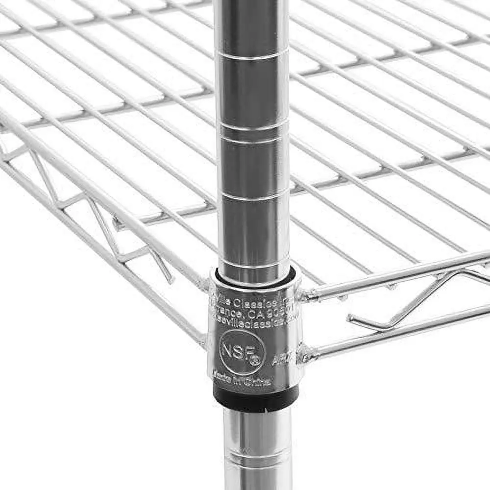 Seville Classics UltraDurable Commercial-Grade 5-Tier NSF-Certified Steel Wire Shelving with Wheels, 24 x 18 Chrome 6 Seville Classics UltraDurable Commercial-Grade 5-Tier NSF-Certified Steel Wire Shelving with Wheels, 24 x 18 Chrome - Image 6
