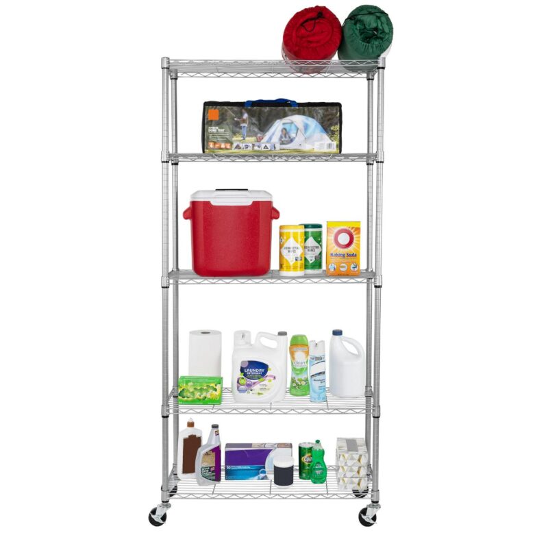 Seville Classics UltraDurable 5-Tier NSF Steel Shelving, 36  W x 14  D x 72  H, Silver - Image 5