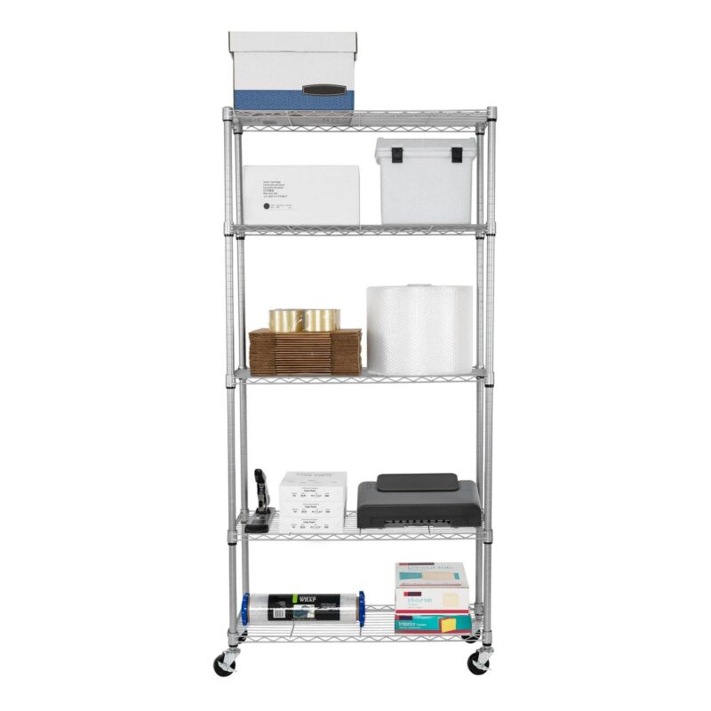 Seville Classics UltraDurable 5-Tier NSF Steel Shelving, 36  W x 14  D x 72  H, Silver - Image 6