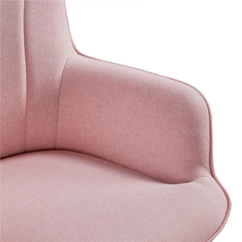 SmileMart Upholstered Fabric Modern Accent Chair, Pink - Image 4