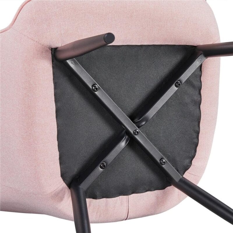 SmileMart Upholstered Fabric Modern Accent Chair, Pink - Image 5