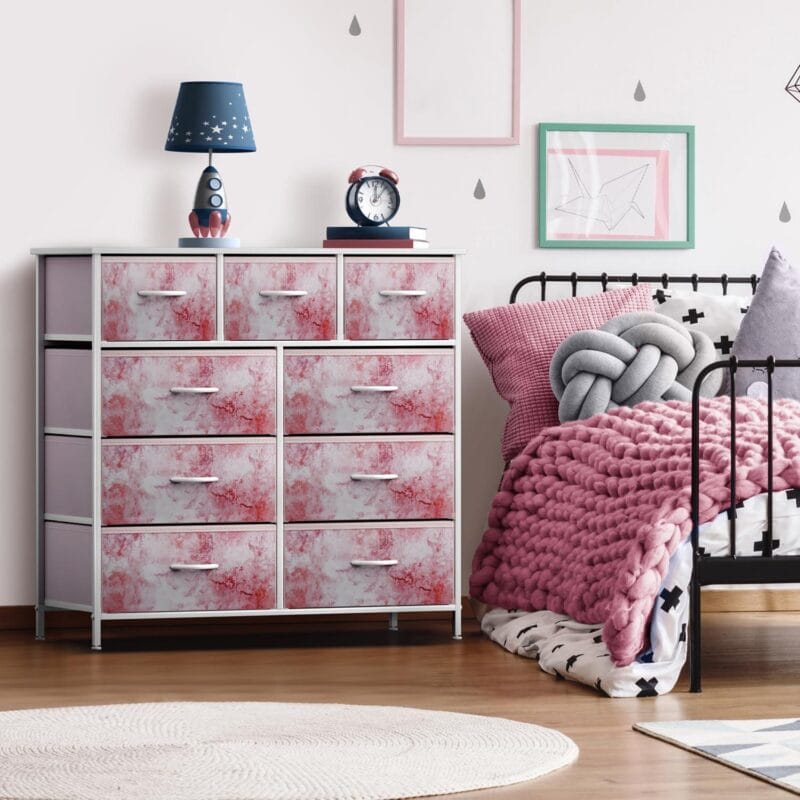 Sorbus Large 9 Drawer Dresser for Kids Bedroom, Tie-Dye Colors - Image 3