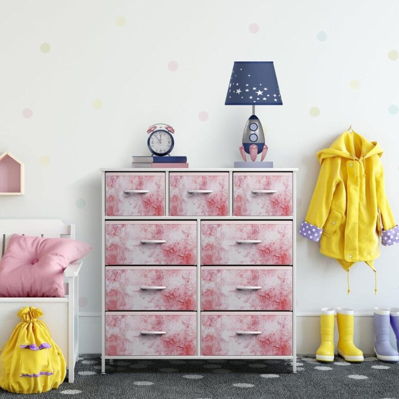 Sorbus Large 9 Drawer Dresser for Kids Bedroom, Tie-Dye Colors - Image 4
