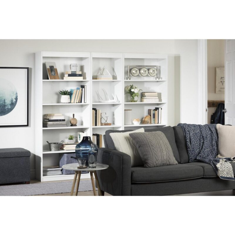 South Shore Axess, Contemporary Bookcase, Narrow White - Image 6