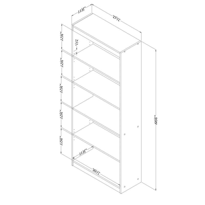 South Shore Axess, Contemporary Bookcase, Standard White - Image 3
