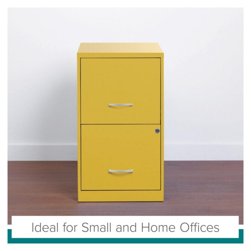 Space Solutions 18  Deep 2 Drawer Letter Width Vertical File Cabinet, Yellow - Image 7