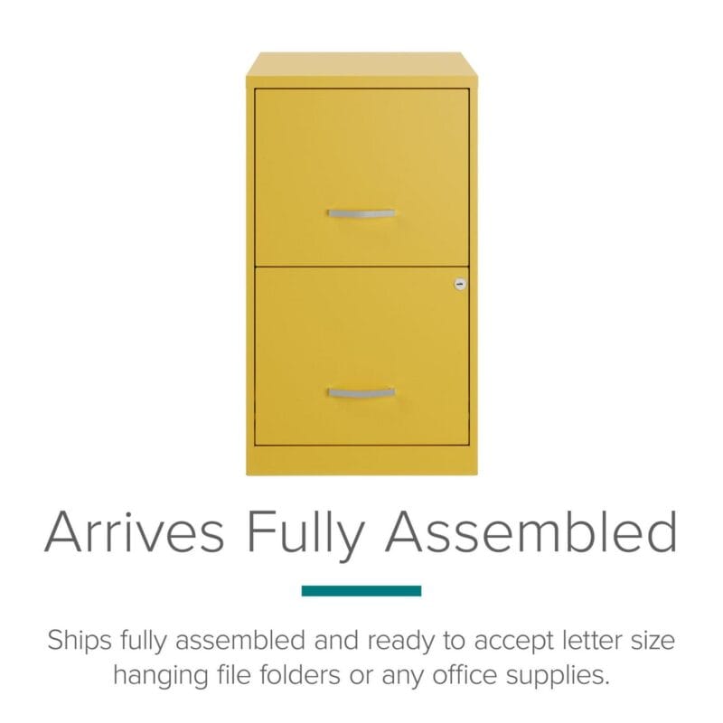 Space Solutions 18  Deep 2 Drawer Letter Width Vertical File Cabinet, Yellow - Image 8