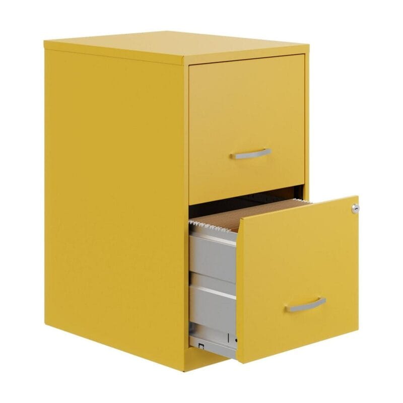 Space Solutions 18  Deep 2 Drawer Letter Width Vertical File Cabinet, Yellow - Image 14