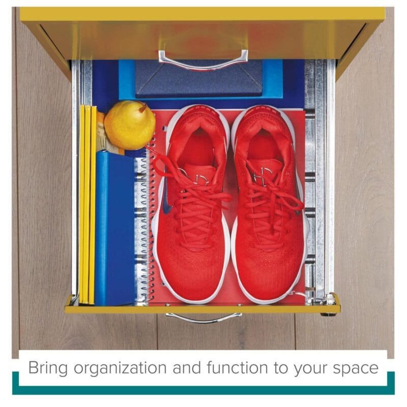 Space Solutions 18  Deep 2 Drawer Letter Width Vertical File Cabinet, Yellow - Image 4