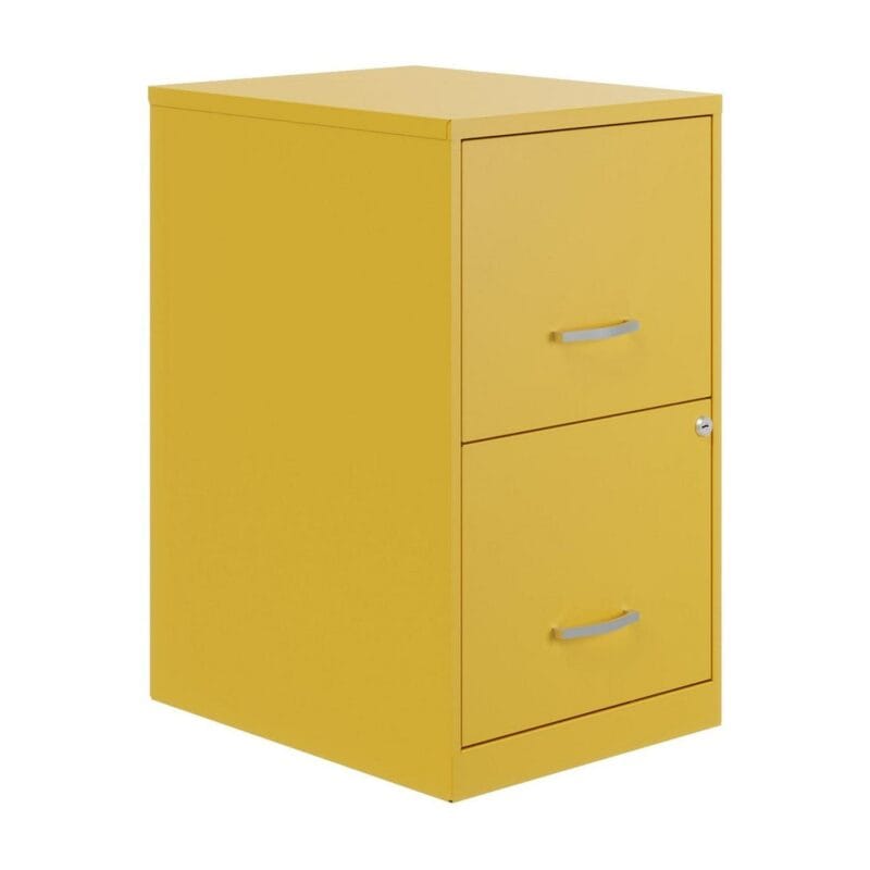 Space Solutions 18  Deep 2 Drawer Letter Width Vertical File Cabinet, Yellow