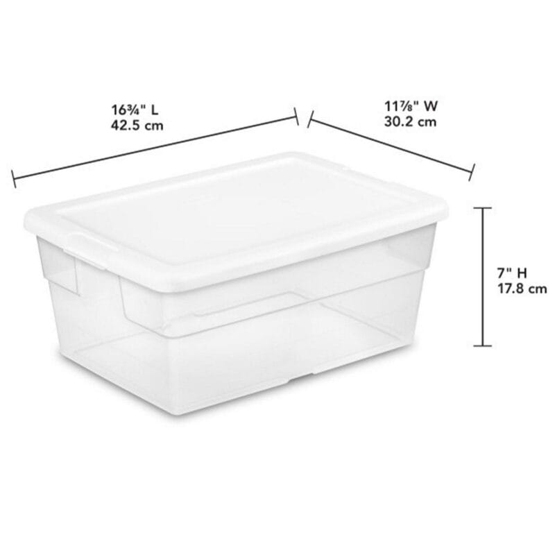 Sterilite 16 Quart Stacking Storage Container Tub with Lid, Clear (12 Pack) - Image 2
