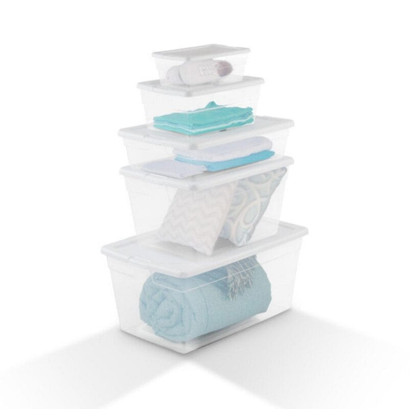 Sterilite 16 Quart Stacking Storage Container Tub with Lid, Clear (12 Pack) - Image 11