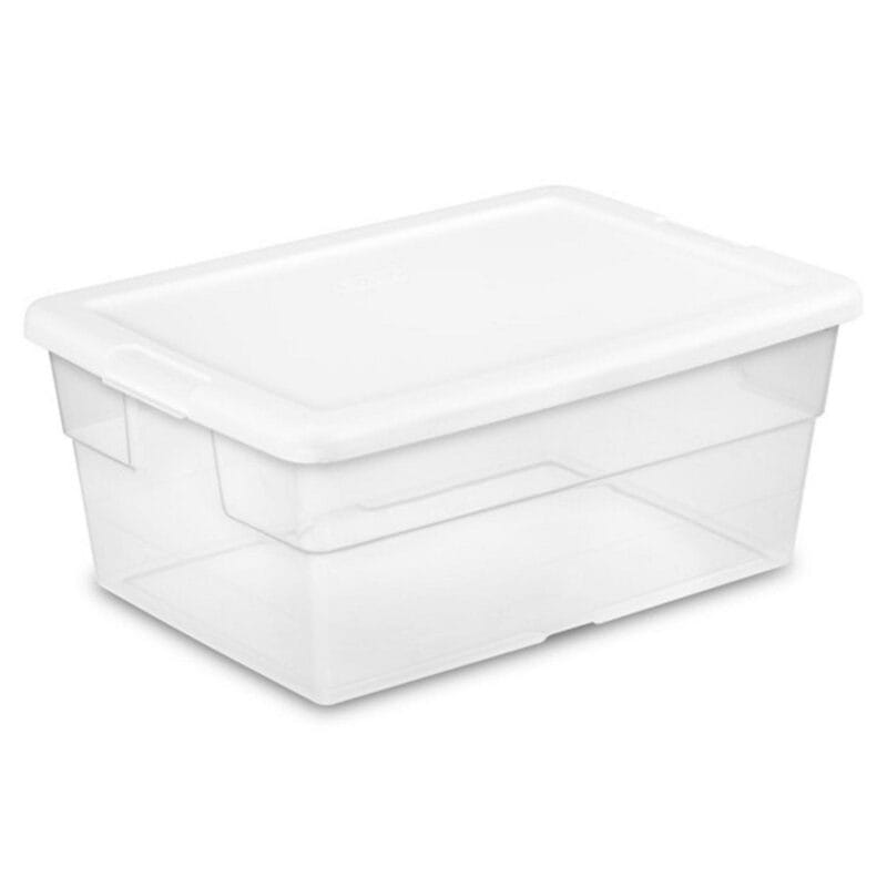 Sterilite 16 Quart Stacking Storage Container Tub with Lid, Clear (12 Pack)