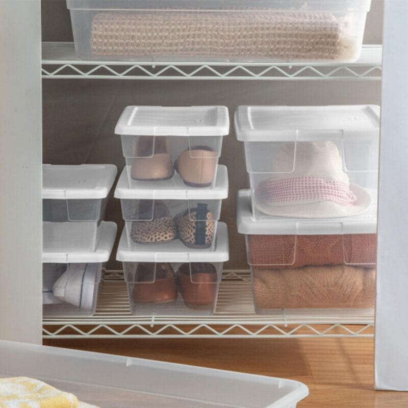 Sterilite 16 Quart Stacking Storage Container Tub with Lid, Clear (12 Pack) - Image 3