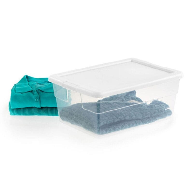 Sterilite 16 Quart Stacking Storage Container Tub with Lid, Clear (12 Pack) - Image 9