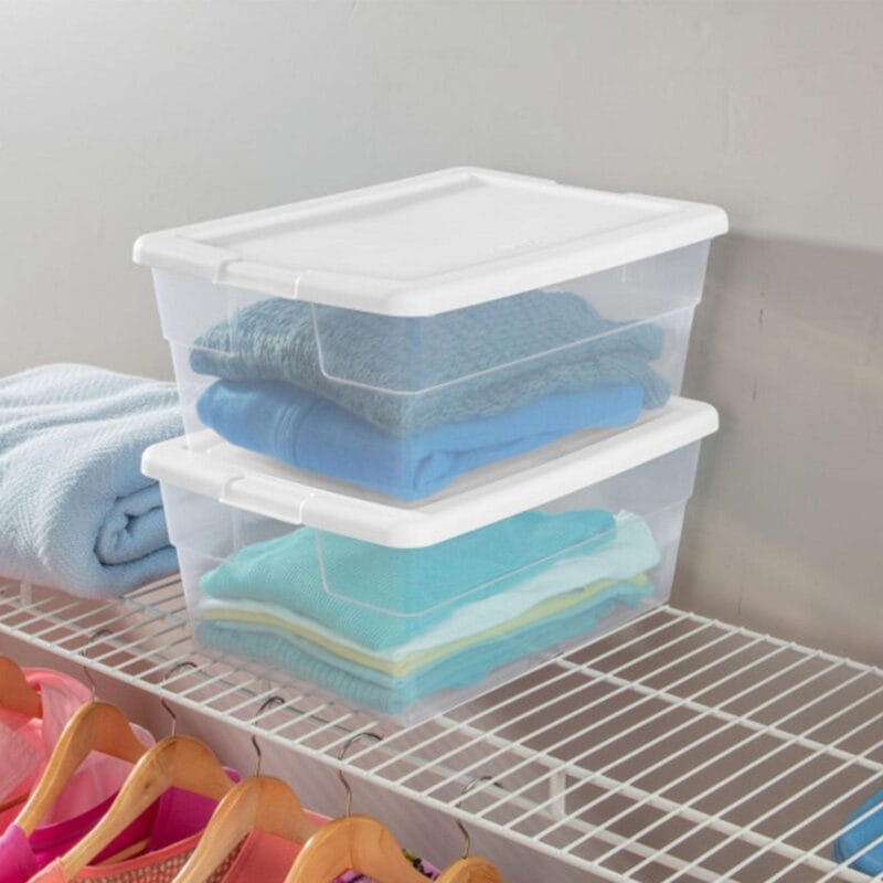 Sterilite 16 Quart Stacking Storage Container Tub with Lid, Clear (12 Pack) - Image 7